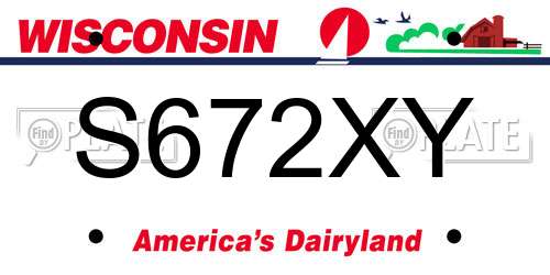 S672XY Wisconsin License Plate