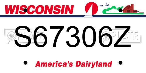 S67306Z Wisconsin License Plate