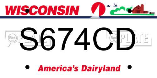 S674CD Wisconsin License Plate