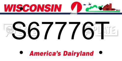 S67776T Wisconsin License Plate