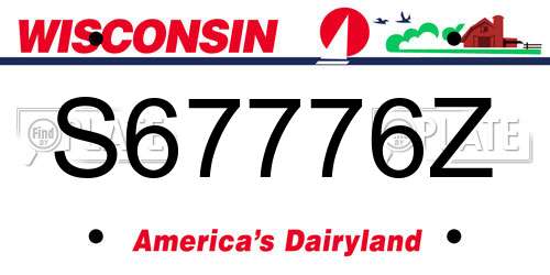 S67776Z Wisconsin License Plate