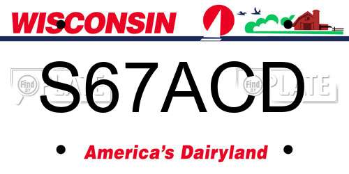 S67ACD Wisconsin License Plate