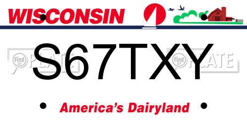 S67TXY Wisconsin License Plate