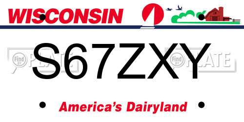 S67ZXY Wisconsin License Plate