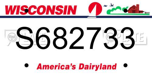 S682733 Wisconsin License Plate