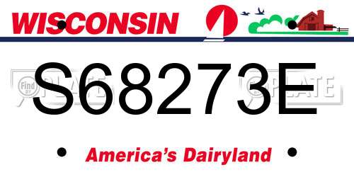 S68273E Wisconsin License Plate