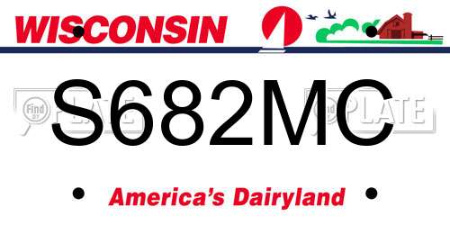 S682MC Wisconsin License Plate