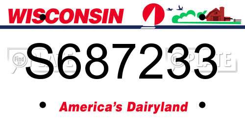 S687233 Wisconsin License Plate