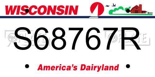 S68767R Wisconsin License Plate