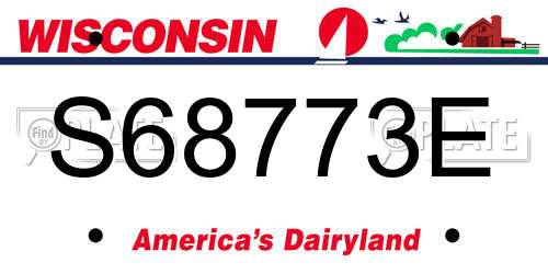S68773E Wisconsin License Plate