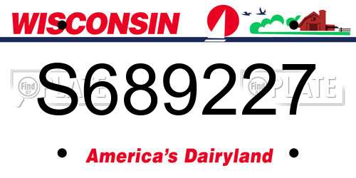 S689227 Wisconsin License Plate