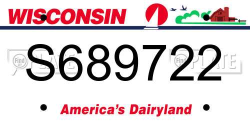 S689722 Wisconsin License Plate