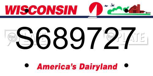 S689727 Wisconsin License Plate