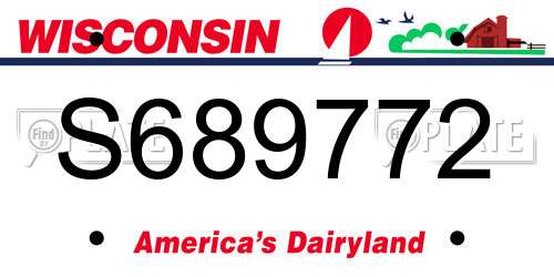 S689772 Wisconsin License Plate