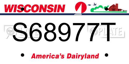 S68977T Wisconsin License Plate