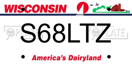 S68LTZ Wisconsin License Plate