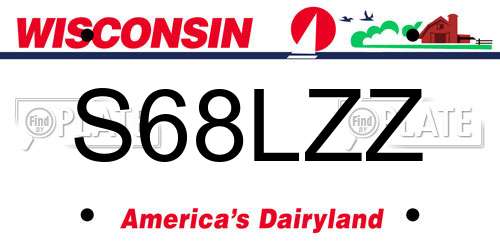 S68LZZ Wisconsin License Plate