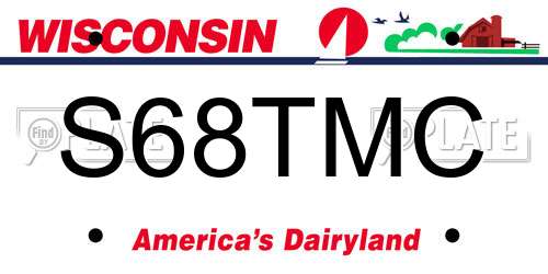 S68TMC Wisconsin License Plate