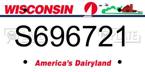 S696721 Wisconsin License Plate