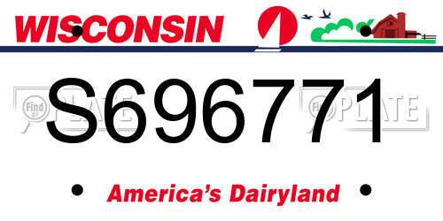 S696771 Wisconsin License Plate