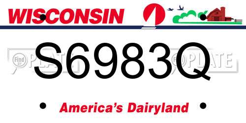S6983Q Wisconsin License Plate