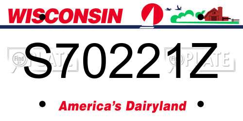 S70221Z Wisconsin License Plate