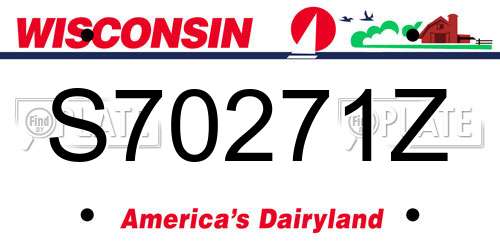 S70271Z Wisconsin License Plate