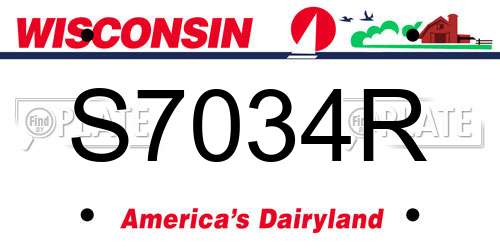 S7034R Wisconsin License Plate