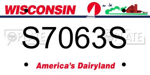 S7063S Wisconsin License Plate