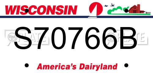 S70766B Wisconsin License Plate