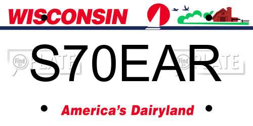 S70EAR Wisconsin License Plate