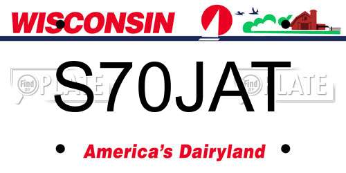 S70JAT Wisconsin License Plate