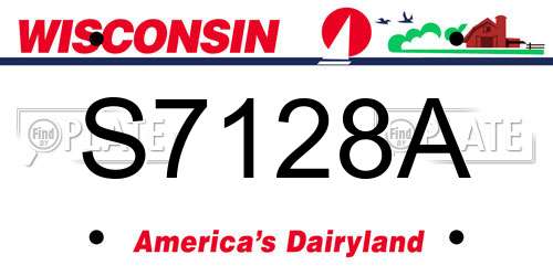 S7128A Wisconsin License Plate