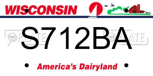 S712BA Wisconsin License Plate