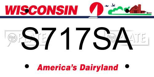 S717SA Wisconsin License Plate