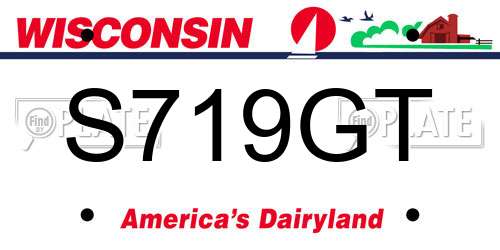 S719GT Wisconsin License Plate