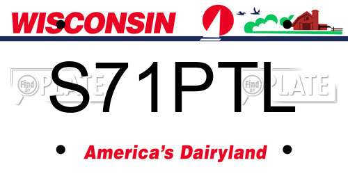 S71PTL Wisconsin License Plate