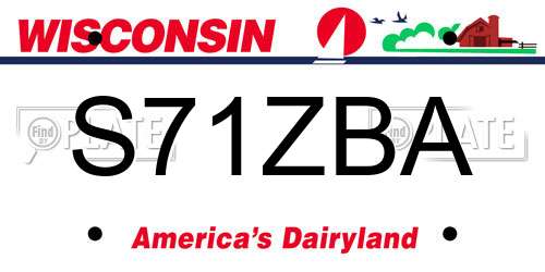 S71ZBA Wisconsin License Plate