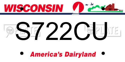 S722CU Wisconsin License Plate