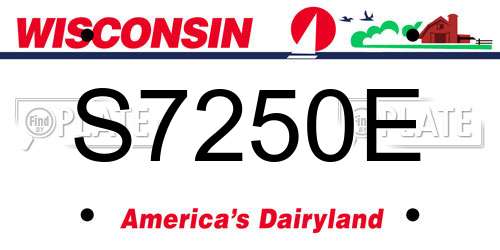 S7250E Wisconsin License Plate