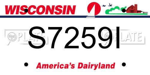 S7259I Wisconsin License Plate