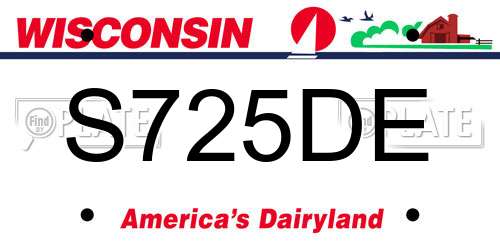 S725DE Wisconsin License Plate