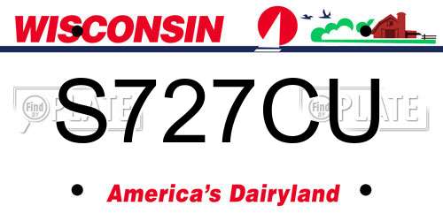 S727CU Wisconsin License Plate