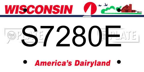 S7280E Wisconsin License Plate