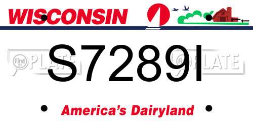S7289I Wisconsin License Plate