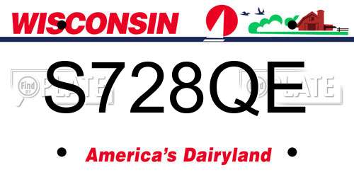 S728QE Wisconsin License Plate