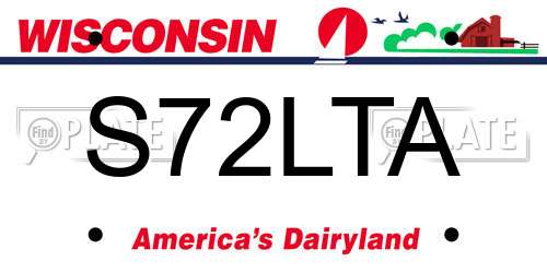 S72LTA Wisconsin License Plate
