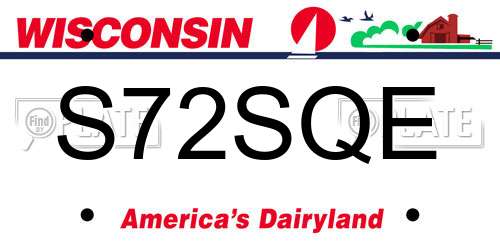 S72SQE Wisconsin License Plate