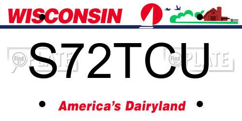 S72TCU Wisconsin License Plate