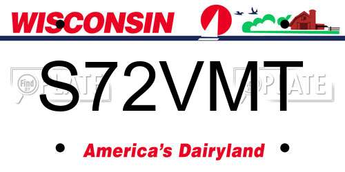 S72VMT Wisconsin License Plate
